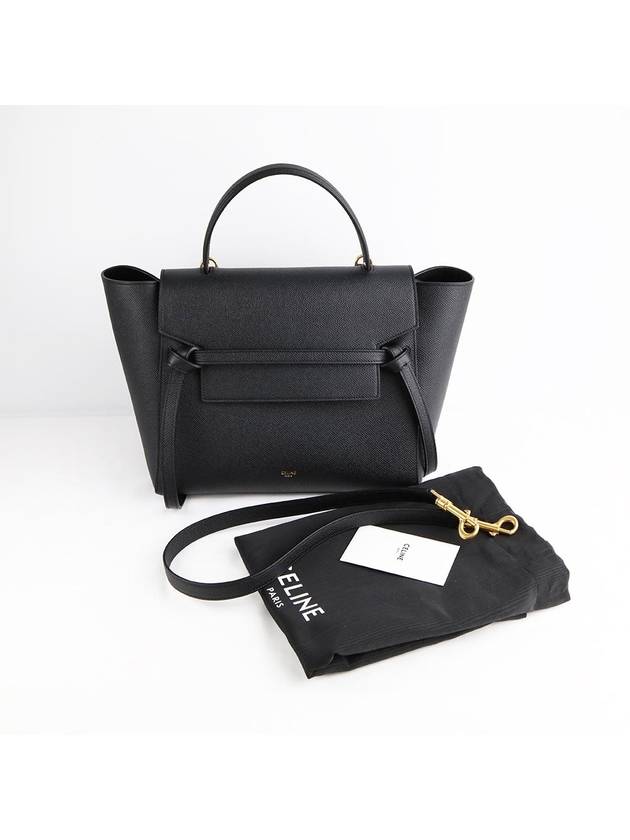 Mini Belt Tote Bag Black - CELINE - BALAAN 7