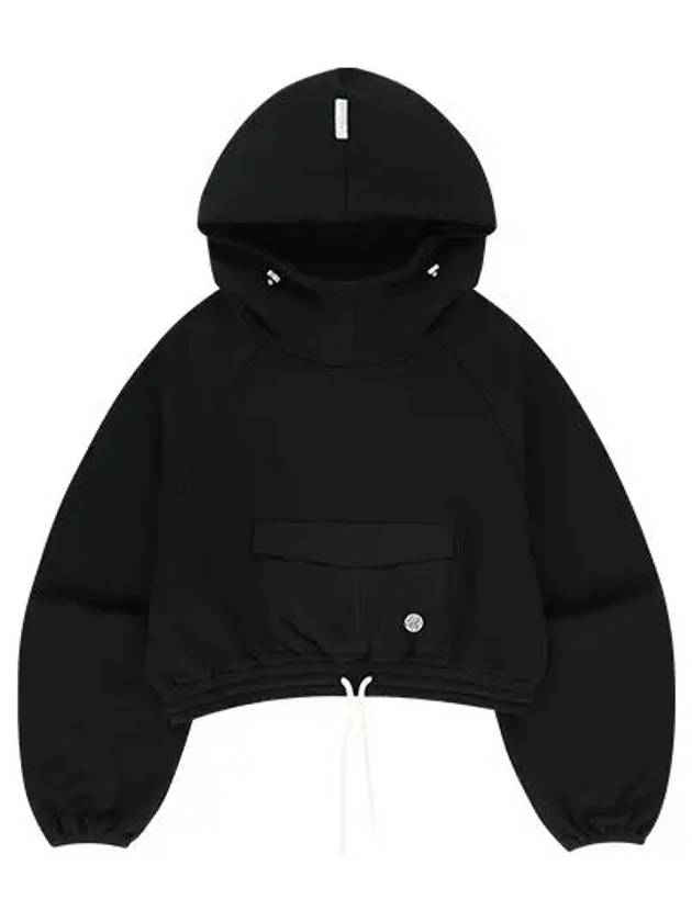 Crop Sweatshirt Big Pocket Hoodie Black - OFFGRID - BALAAN 5