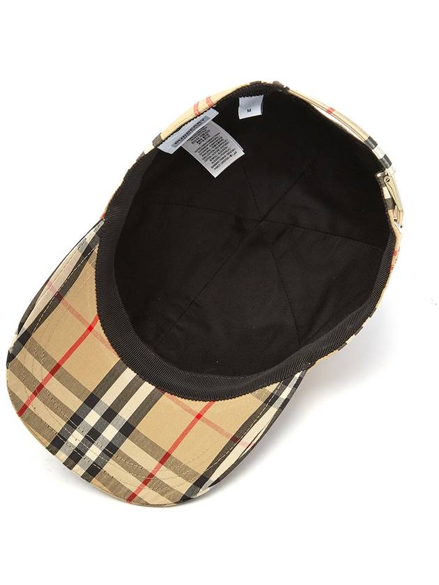 Monogram Motif Vintage Check Cotton Baseball Cap Archive Beige - BURBERRY - BALAAN 6