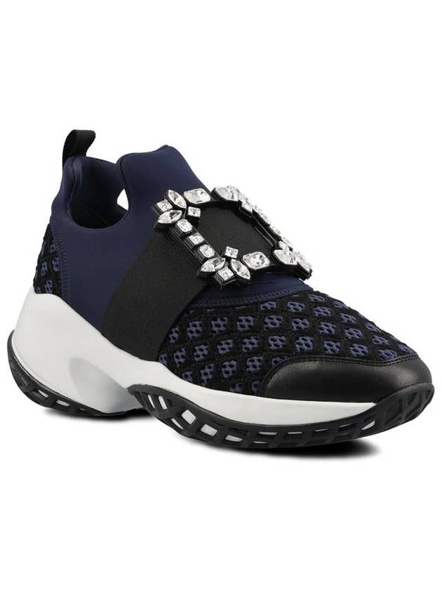 Viv' Run Strass Buckle Sneakers In Technical Fabrics Blue Black - ROGER VIVIER - BALAAN 3