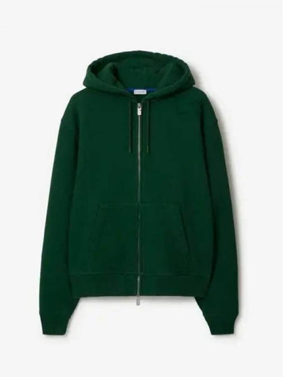 Logo Cotton Zip Up Hoodie Green - BURBERRY - BALAAN 2