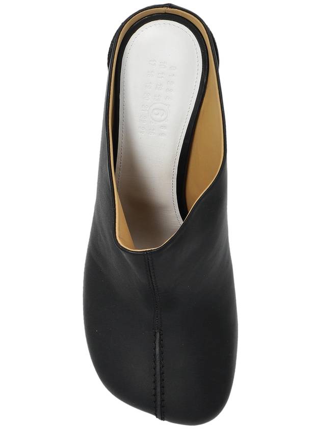 MM6 Maison Margiela Leather Heeled Mules, Women's, Black - MAISON MARGIELA - BALAAN 6