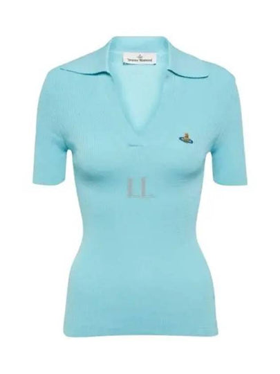 Marina Polo Knit Top Blue - VIVIENNE WESTWOOD - BALAAN 2