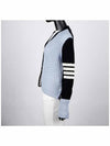 Fun Mix 4 Bar Pointelle V Neck Cardigan Light Blue - THOM BROWNE - BALAAN 4