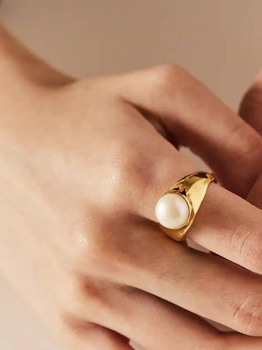 Fresh Water Pearl Point Silver 925 Ring Gold - SOSOO - BALAAN 1