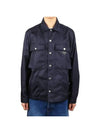 Men's Flap Pocket Regular Fit Re-Nylon Jacket Navy - PRADA - BALAAN 1