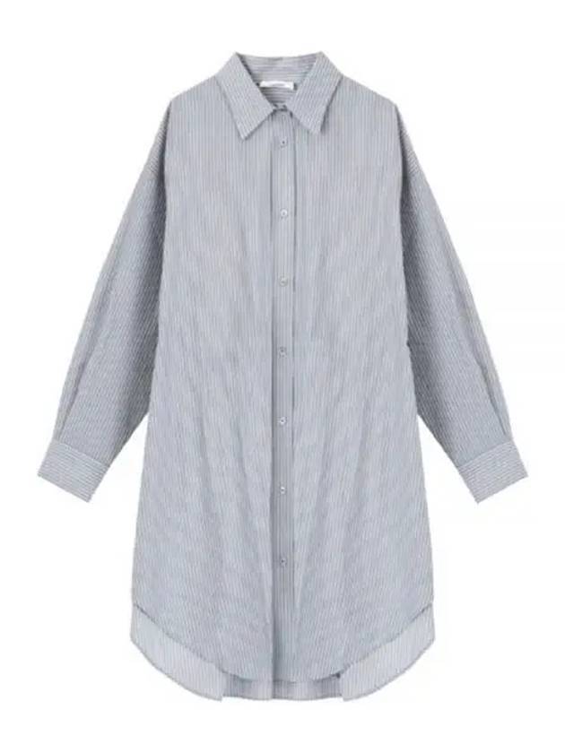 Seen Stripe Cotton Shirt Midi Dress Blue - ISABEL MARANT - BALAAN 1