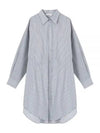 Seen Stripe Cotton Shirt Midi Dress Blue - ISABEL MARANT - BALAAN 1