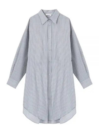 Seen Stripe Cotton Shirt Midi Dress Blue - ISABEL MARANT - BALAAN 1