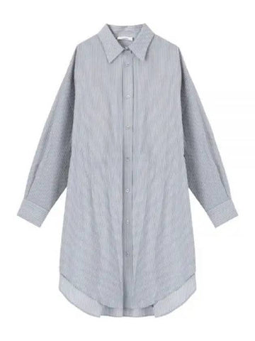 Seen Stripe Cotton Shirt Midi Dress Blue - ISABEL MARANT - BALAAN 1