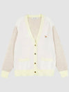 Baby Fox Patch Color Block Cardigan Ecru - MAISON KITSUNE - BALAAN 2