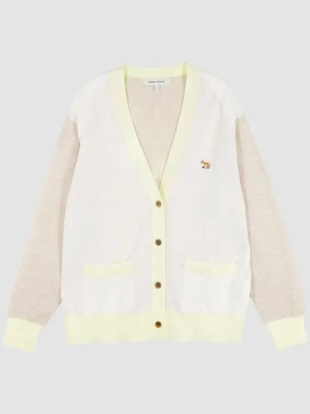 Baby Fox Patch Color Block Cardigan Ecru - MAISON KITSUNE - BALAAN 2