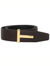 Men's Gold T Buckle Double Sided Belt Brown Black - TOM FORD - BALAAN 1