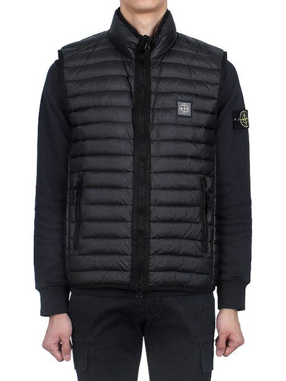 Men's Logo Patch Puffer Vest Black - STONE ISLAND - BALAAN 2