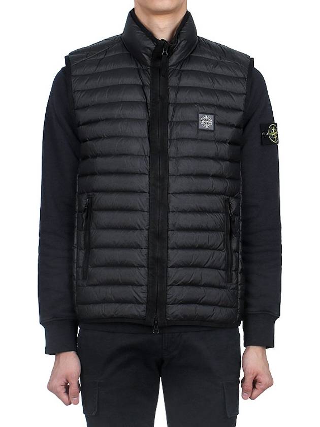 Men's Logo Patch Puffer Vest Black - STONE ISLAND - BALAAN 3