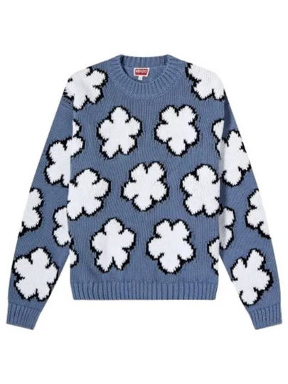 Boke Flower Cotton Sweatshirt Blue - KENZO - BALAAN 2