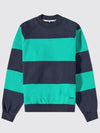 Logo Striped Sweatshirt Fun Green Midnight Blue - SUNNEI - BALAAN 4