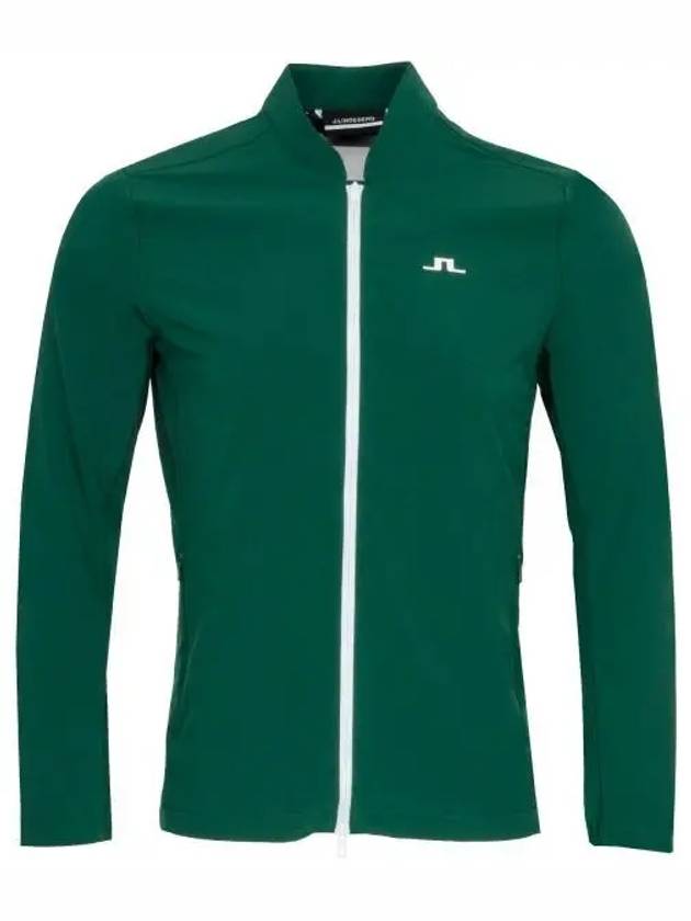 Jeff Hybrid Logo Zip-Up Jacket Rain Forest - J.LINDEBERG - BALAAN 1