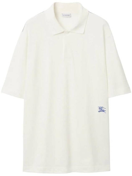EKD Embroidery Regular Fit Polo Shirt White - BURBERRY - BALAAN 1