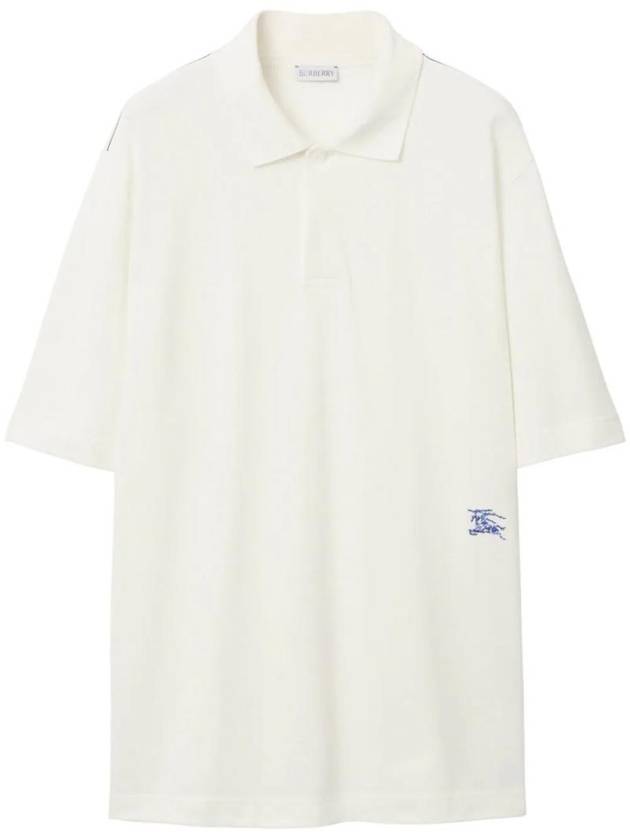 EKD Embroidery Regular Fit Polo Shirt White - BURBERRY - BALAAN 1