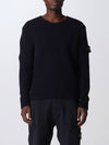 Lambs Wool V-Neck Knit Top Navy - STONE ISLAND - BALAAN 2