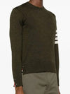 4 Bar Armband Classic Merino Wool Knit Top Dark Green - THOM BROWNE - BALAAN 4