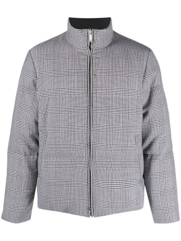 4 Bar Check Reversible Padded Jacket Black White - THOM BROWNE - BALAAN 1