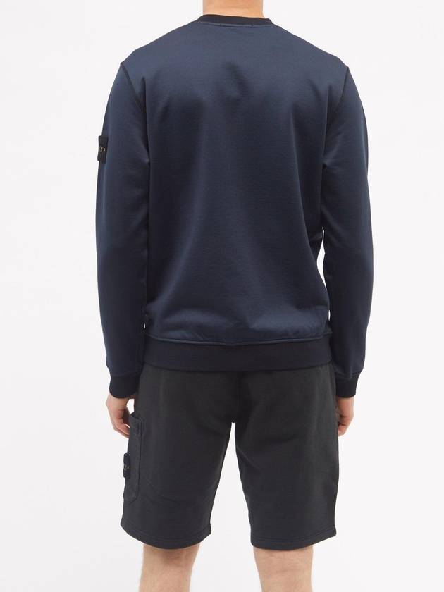 Stone Island Logo Patch Garment Dyed Sweatshirt Sweatshirt Navy 751563547 - STONE ISLAND - BALAAN 4