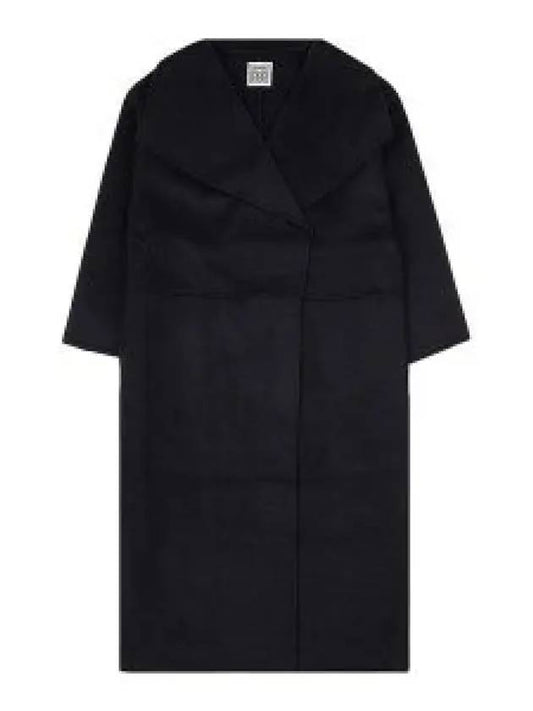 Signature Wool Cashmere Single Coat Black - TOTEME - BALAAN 2