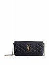 Gaby Chain Quilting Leather Cross Bag Black - SAINT LAURENT - BALAAN 8