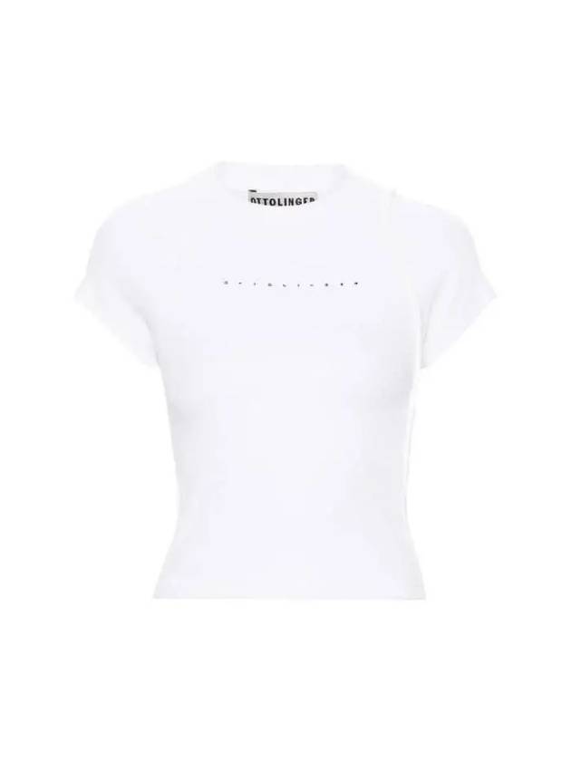 Logo rib t shirt 407204 WHITE - OTTOLINGER - BALAAN 1