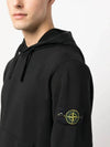 Wappen Patch Classic Fleece Hoodie Black - STONE ISLAND - BALAAN 6