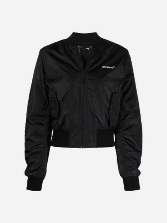 women's diagonal bomber jacket black - OFF WHITE - BALAAN 2