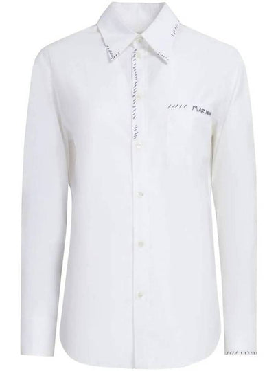 Women's Logo Embroidered Long Sleeve Shirt White - MARNI - BALAAN 2