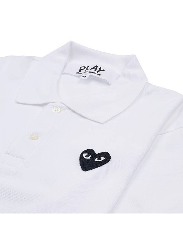 Men s Black Heart Waffen Polo Shirt AZ P1T066 051 WHITE - COMME DES GARCONS - BALAAN 3