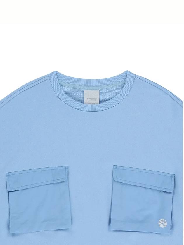 Double pocket crop sweatshirt sky blue - OFFGRID - BALAAN 3