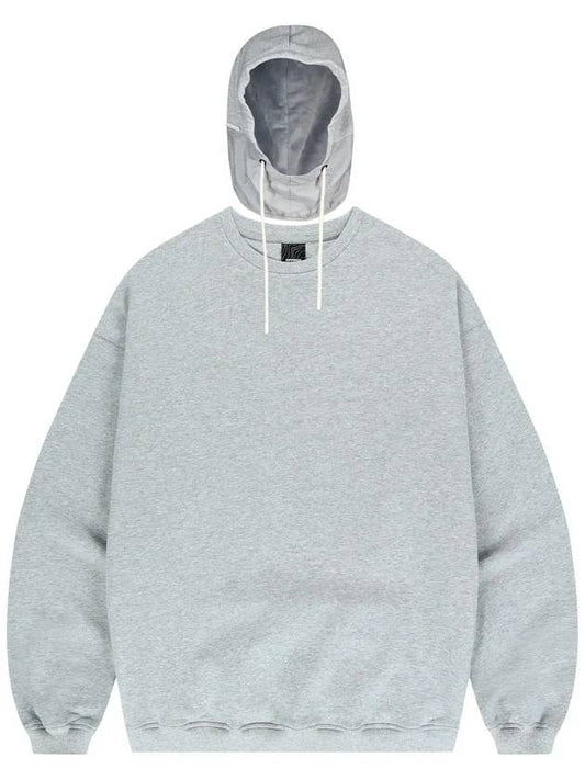 Balaclava Detouchable Quilted Sweatshirt Melange Gray - OFFGRID - BALAAN 1