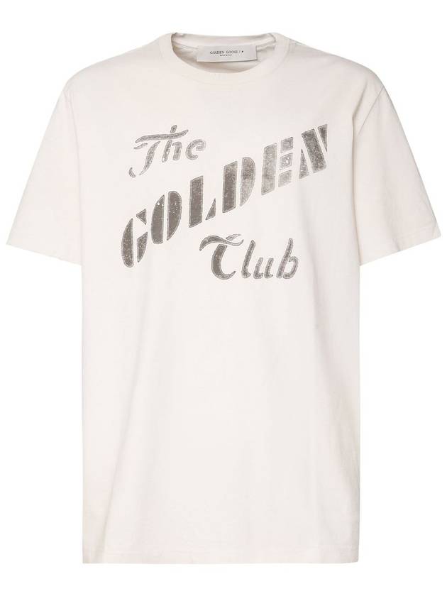 Gold Print Cotton Short Sleeve T-Shirt Heritage White - GOLDEN GOOSE - BALAAN 2