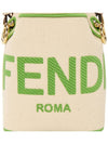 Roma Mon Treso Mini Canvas Bucket Bag Green - FENDI - BALAAN.