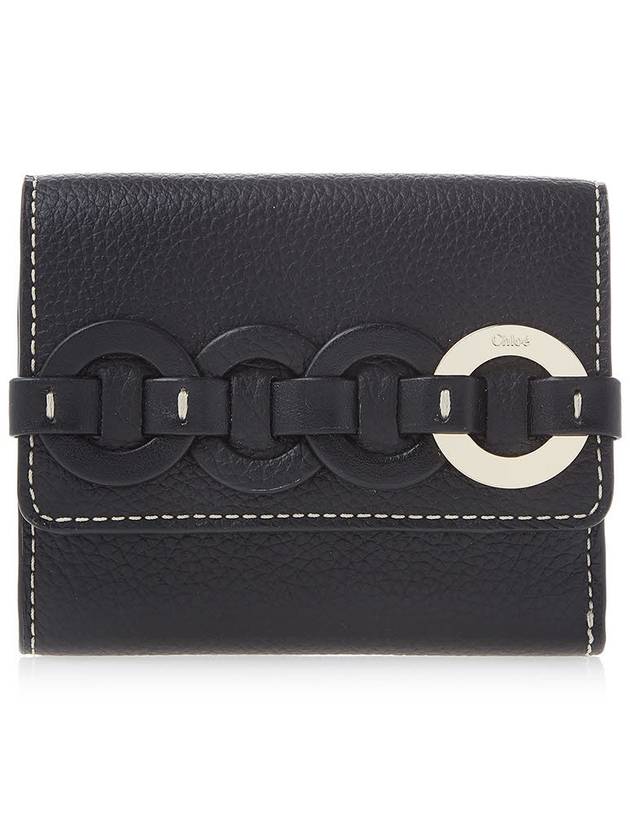 Darryl Flap Tri-Fold Small Half Wallet Black - CHLOE - BALAAN 2