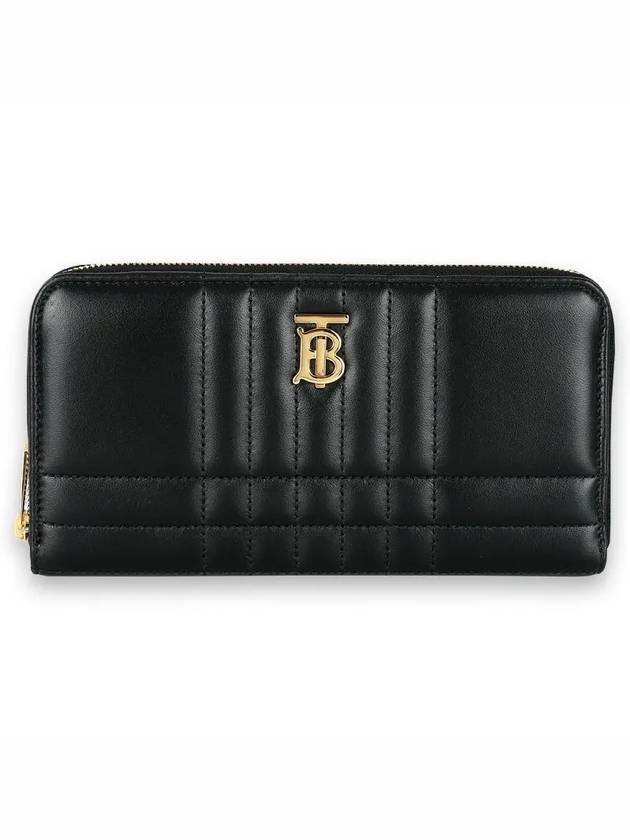 Quilted Leather Lola Ziparound Wallet Black Light Gold - BURBERRY - BALAAN 3