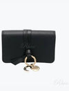 Alphabet Leather Flap Card Wallet Black - CHLOE - BALAAN 2