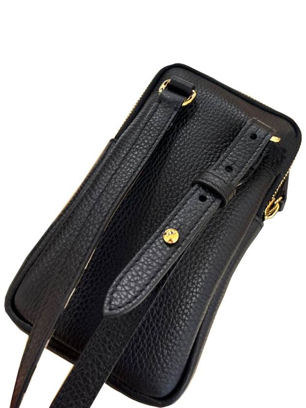 Phone pouch cross bag 80840401 black leather gold logo - BURBERRY - BALAAN 4