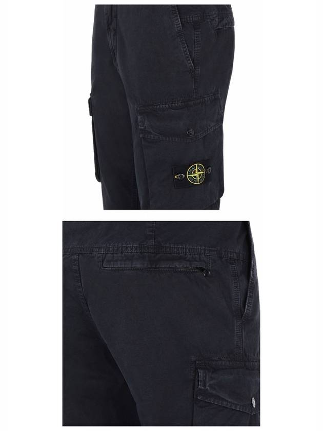 Wappen Button Cargo Pants Navy - STONE ISLAND - BALAAN.