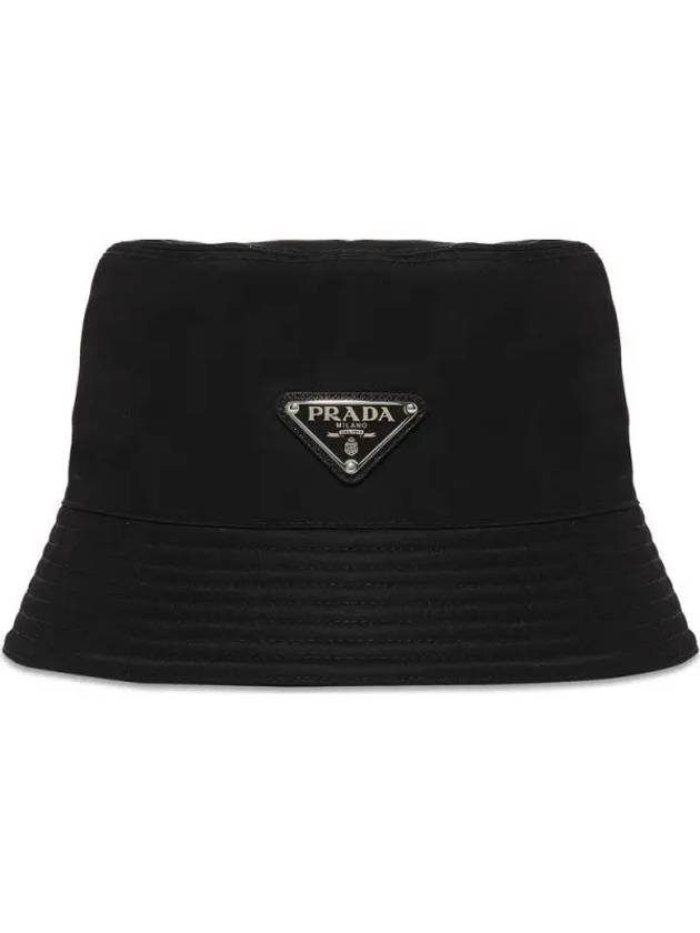 Triangle Logo Re-nylon Bucket Hat Black - PRADA - BALAAN 2