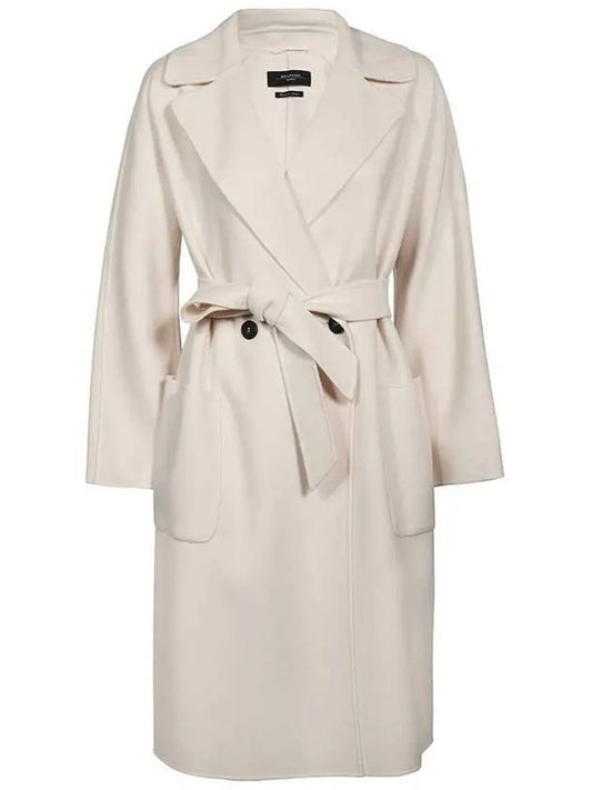 SELZ Belted Wool Coat Off White 2350110337 006 - MAX MARA - BALAAN 1