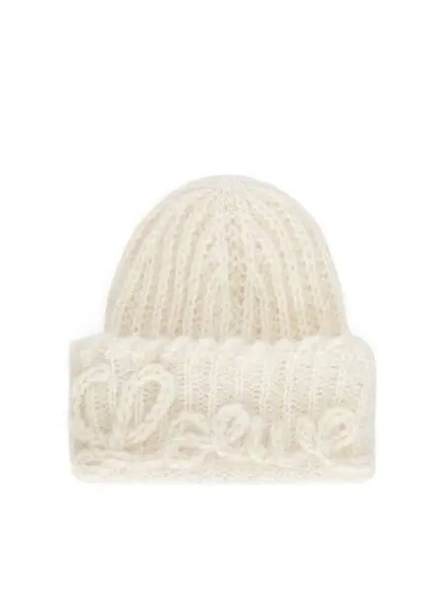 Mohair Blend Beanie Ivory - LOEWE - BALAAN 2