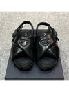 Padded Nappa Leather Crisscross Sandals Black - PRADA - BALAAN 4