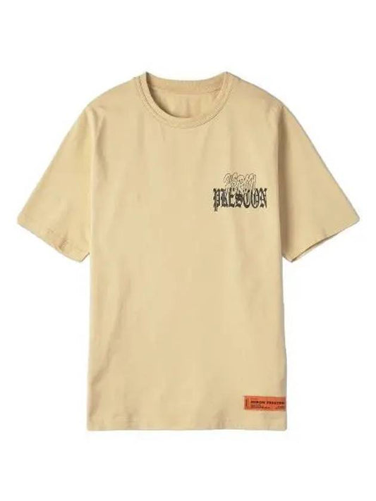 Heron Preston logo short sleeve t shirt beige - HERON PRESTON - BALAAN 1