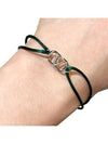V Logo Signature Cotton Bracelet Green - VALENTINO - BALAAN.